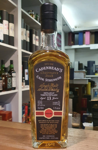 Tomatin 2011 Single cask Chairman`s Stock Cadenhead's 13y 0,7l 51,3%vol. schwarzes Eti