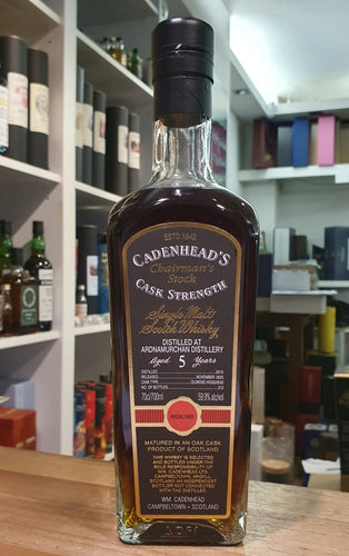 Ardnamurchan 2019 Single cask Chairman`s Stock Cadenhead's 0,7l 59,9%vol. schwarzes Eti
