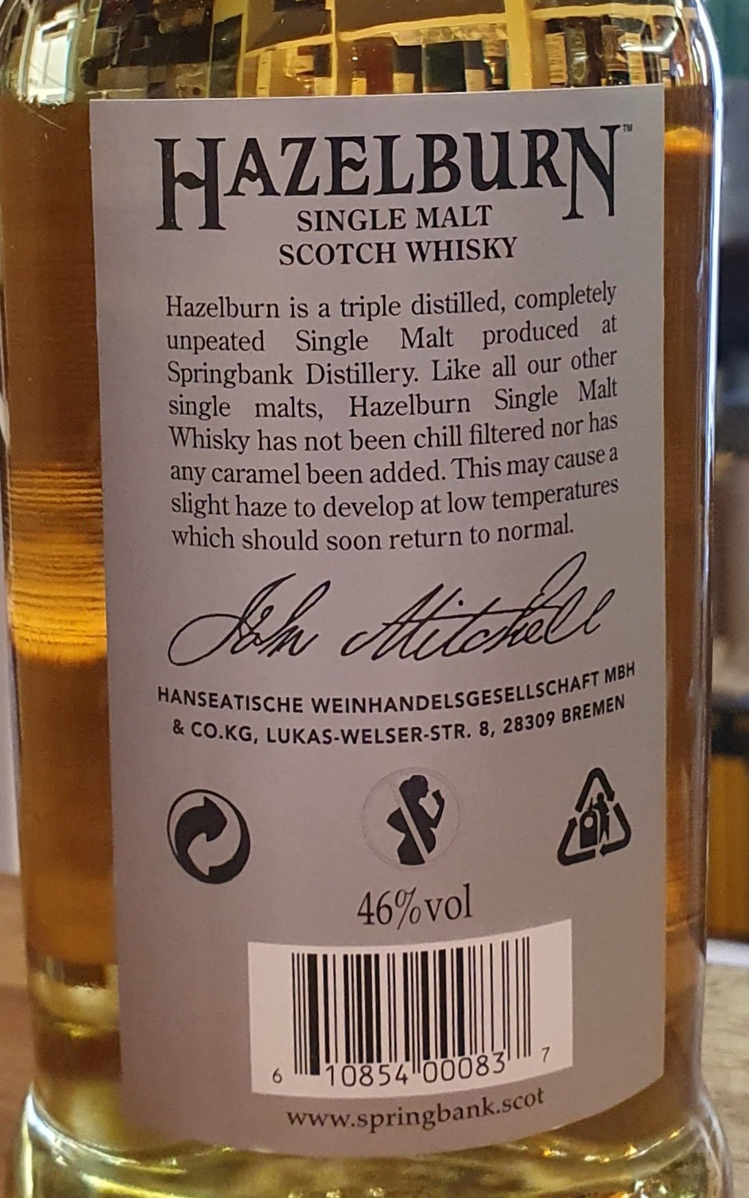 Hazelburn 10-year-old Bourbon Cask 2025 NEW 0,7l 46 % vol. Whisky Campbeltown