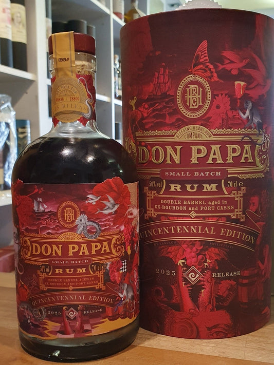 Don Papa Quincentennial 2025 "D" Rum Port cask 7y 0,7l 50 % vol. mit Geschenk Dose 500y Magellan