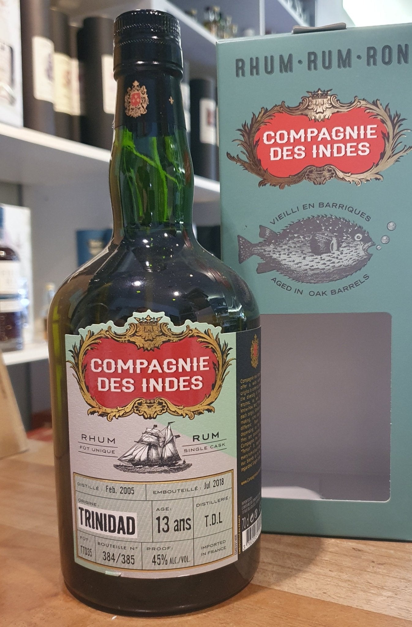 Compagnie des indes CDI Rum Trinidad, T.D.L. Distillery 13YO 2005 2018 Single Cask Rum 45% vol. 0,7l cask bottling special edition 