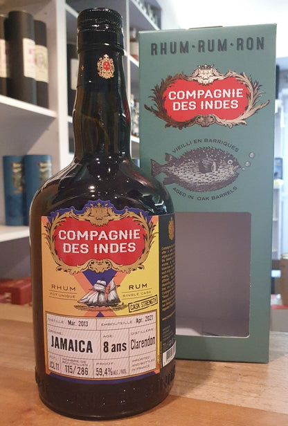 Compagnie des Indes Jamaica Clarendon 2013 2021 8 y 0,7l 59,4%vol cdi Rhum Rum
