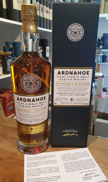 Ardnahoe Chairman‘s Selection whisky z Oloroso sudu 0,7l 60,2 % vol. Silně rašelinová jednorázová limitovaná edice 6 Y PX Bourbon