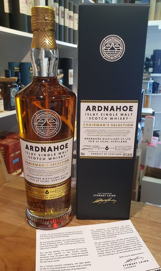 Ardnahoe Chairman‘s Selection Oloroso Cask whisky 0,7l 60,2 % vol. Heavily Peated One Off Limited Edition 6 Y PX Bourbon