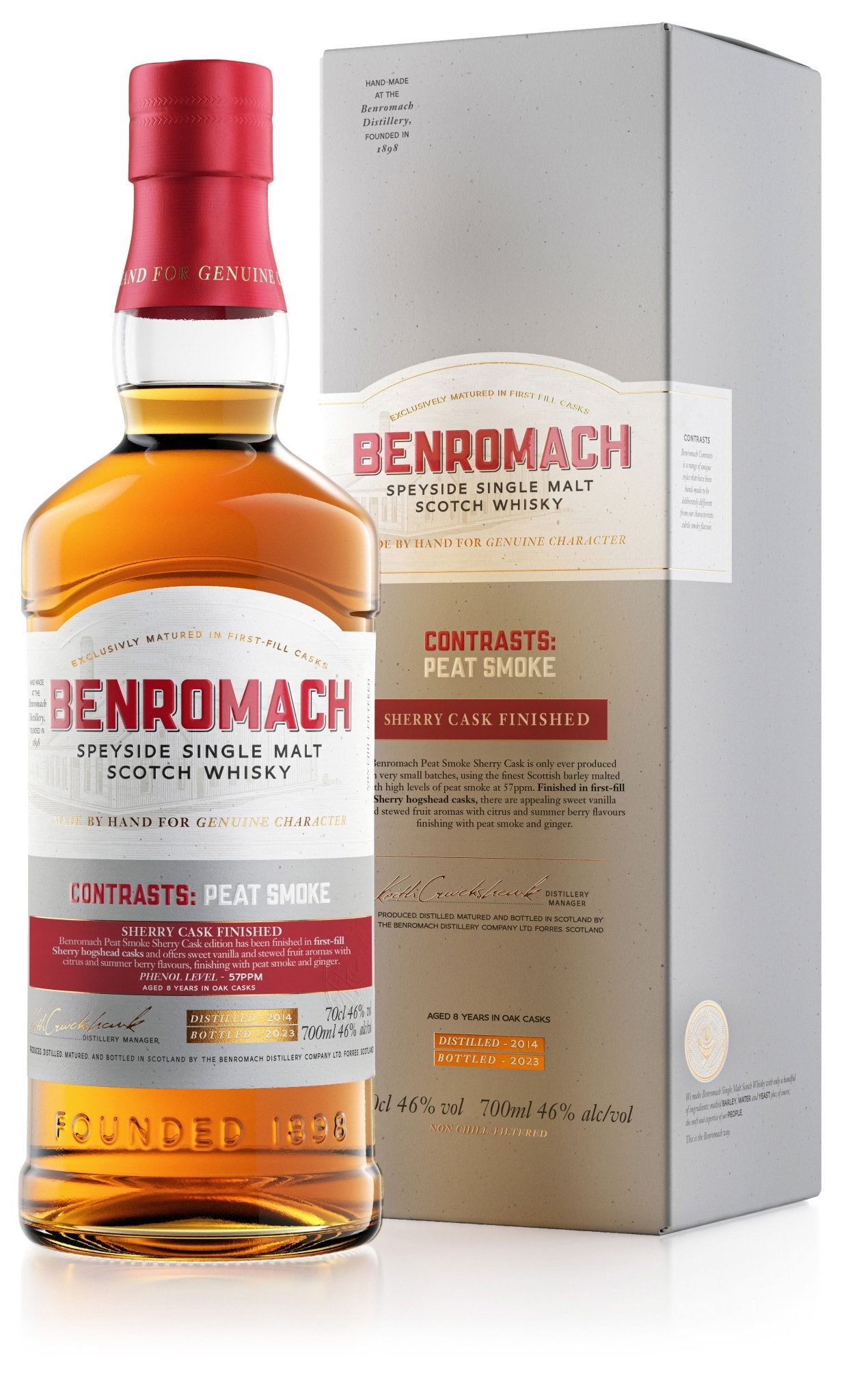 Benromach CONTRASTS Peat Smoke SHERRY Cask 2014 2023 Matured 0,7l 46% vol. Whisky First-Fill-Sherry-Hogshead-Fässer