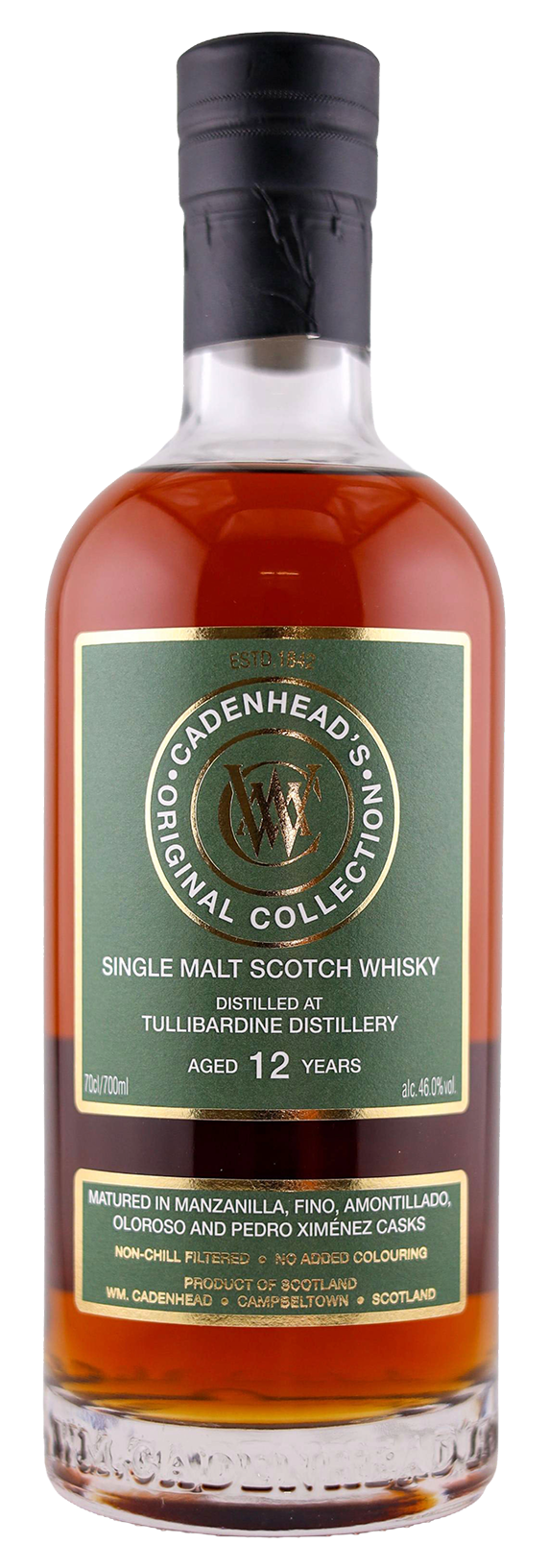 Sherry Spectrum Series 1.0&nbsp; Tullibardine Amontilado Fino PX Oloroso Manz. Cask 12 y Cadenhead's 0,7l 46 &nbsp;%vol. Whisky German exclusiv.&nbsp;