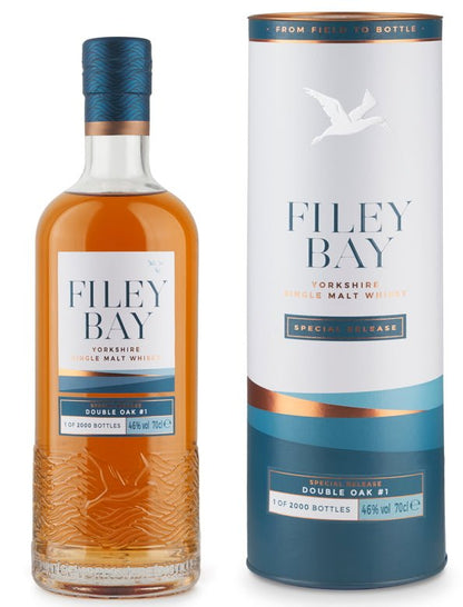 Filey Bay double oak batch 1 Yorkshire Whisky single malt 0,7l 46 % vol. 5y first fill american bourbon,  9m virgin oak