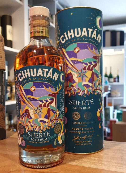 Cihuatan Suerte 15y 2023 0,7l 44,2 limited edition blend of rums aged up to 15-17 years from Gabriala Ayala quartz filtered