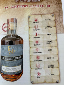 RA Grenada 1996 2024 27y GMWE Dist. 0,5l 55,4%vol. #358 Single Cask Rum Artesanal