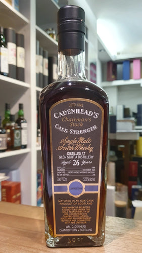 Glen Scotia 1999 Single cask Chairman`s Stock Cadenhead's 26y 0,7l 52,8 %vol. schwarzes Eti