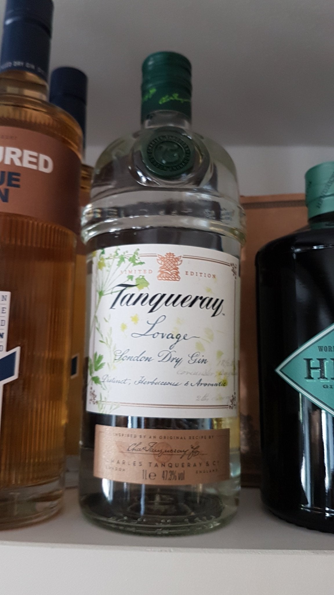 Tanqueray Gin limitierte Edition Lovage 1l Flasche 47.3 % mit Liebstöckel