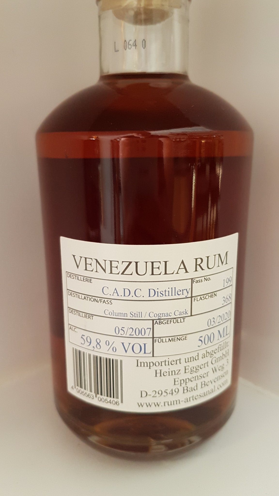 Ra Rum Artesanal Venezuela 13 C.A.D.C. 0,5l 59.8%