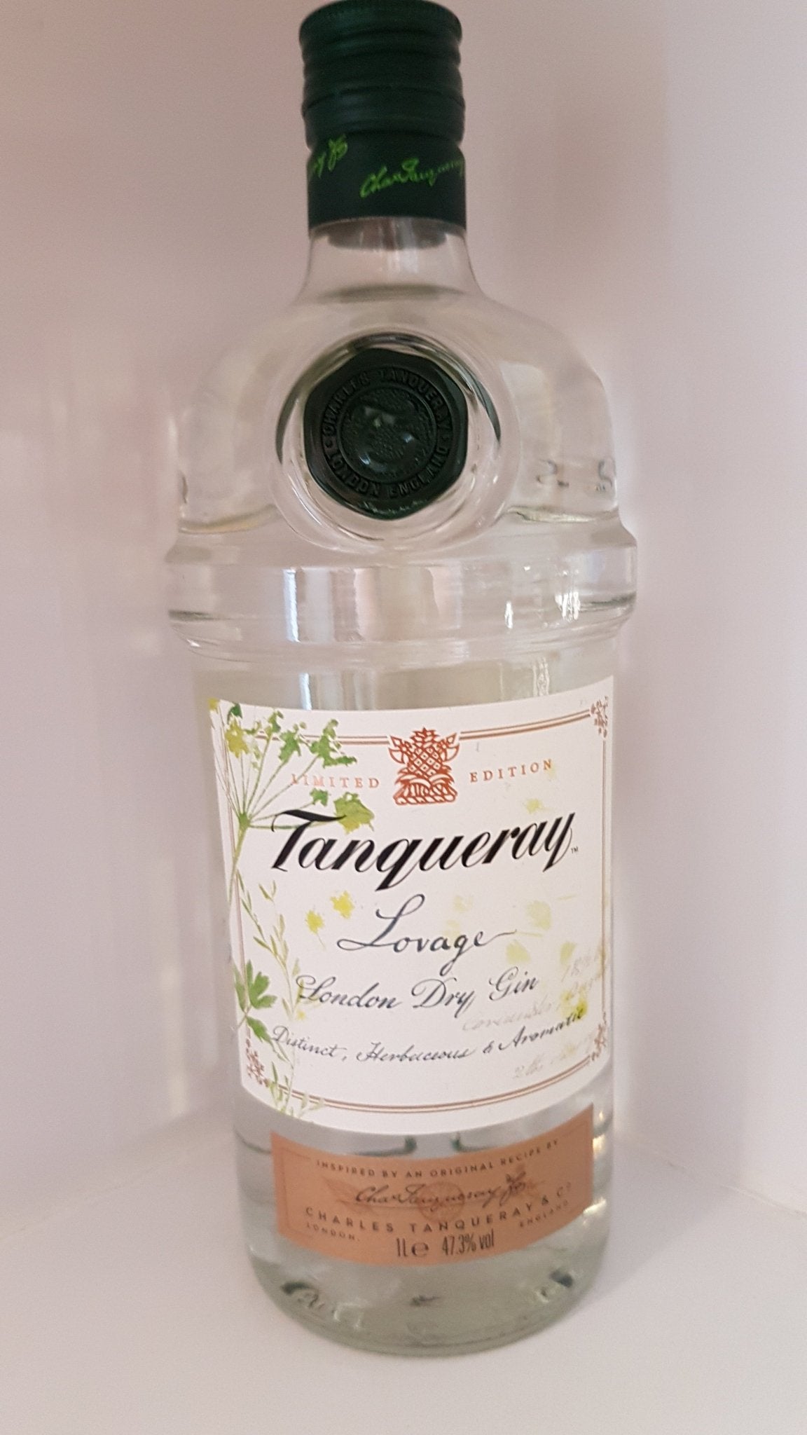 Tanqueray Gin limitierte Edition Lovage 1l Flasche 47.3 % mit Liebstöckel