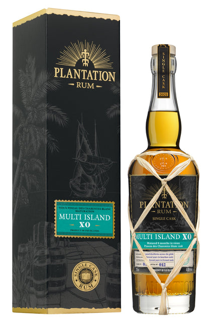 Plantation Multi Island 2021 PdC XO 0,7l 40,8% vol. single cask rum cask bottling country of origin Cuba, Fiji,