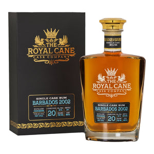 Royal Cane Barbados 2002 0,7l 50%vol. Rum single cask Distillery: Foursquare Rum 20 years -American white oak Pot still  Molasses   limitiert auf 201 Flaschen   Tasting notes This Barbados rum is a pale golden amber color with deep aromas of dates, apricot, honey, and lemon thyme. With a warming, slightly prickly texture the fruity pot still notes of pineapple and banana , while baking spice, cinnamon, clove & ginger. influence finish leather, varnish, herbal oak.