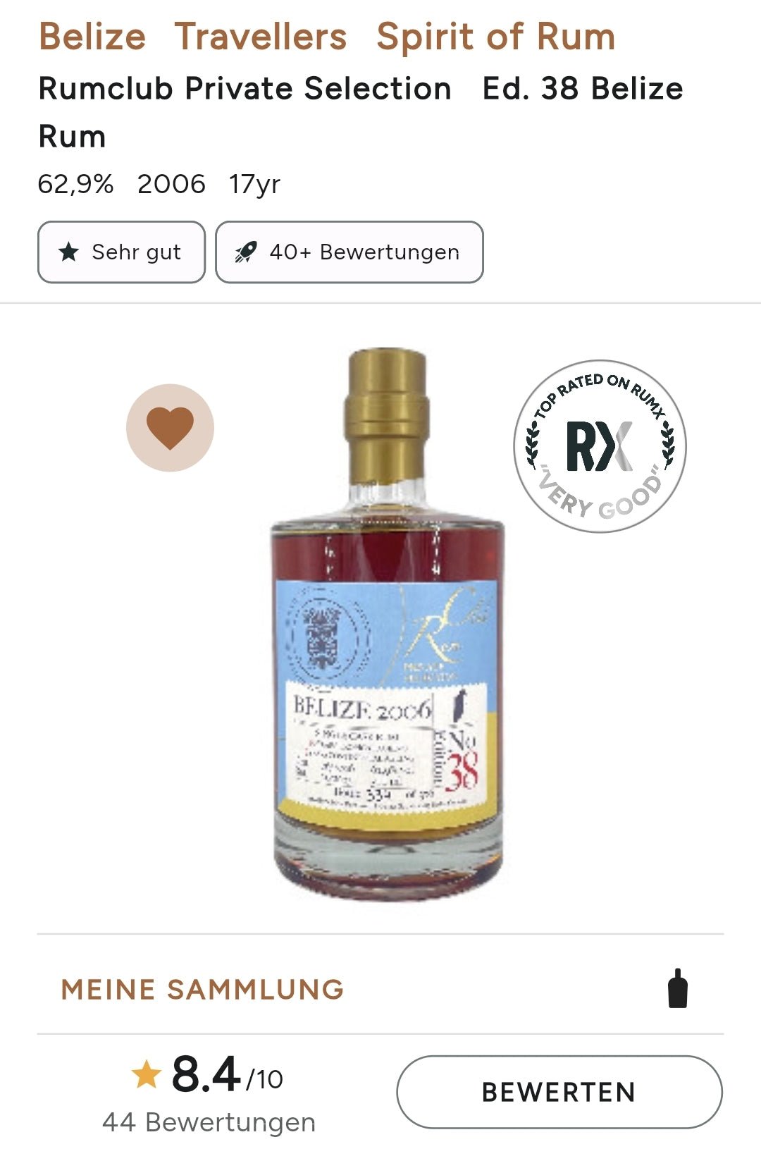 Rumclub Ed.38 Belize 2006 62,9% vol. 0,5l Single Cask Rum club - inn-out-shop