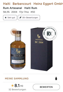 RA Haiti 2004 2022 18y Barbancourt dist. 0,5l 58,3 % vol. single cask Rum Artesanal #50
