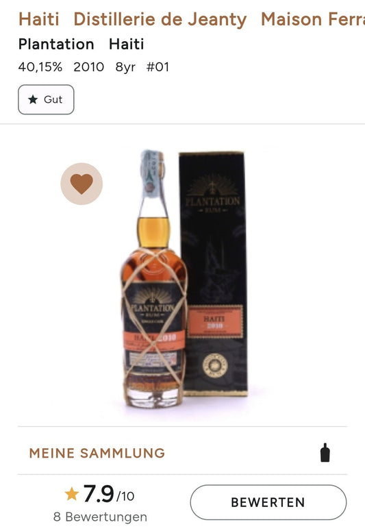 Plantation Haiti 2010 2023 XO 0,7l 40,1%vol. Rum de Jeanty distillery single cask