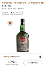 Laden Sie das Bild in den Galerie-Viewer, Compagnie des Indes Foursquare 10 Barbados Single Cask Rum 43% vol. 0,7l Fassabfüllung Sonderedition limitiert auf ein Fass
