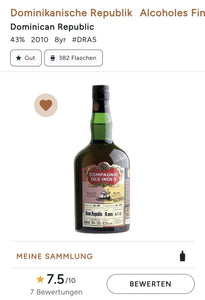 Compagnie des Indes cdi Rhum Rum Dominican 8 A.F.D 0.7l 62,1 % Fassabfüllung Sonderedition limitiert auf ein Fass afd  N