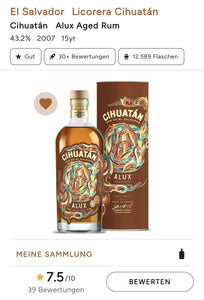 Cihuatan Alux 15y 2022 0,7l 43,2% vol. Rum el salvador