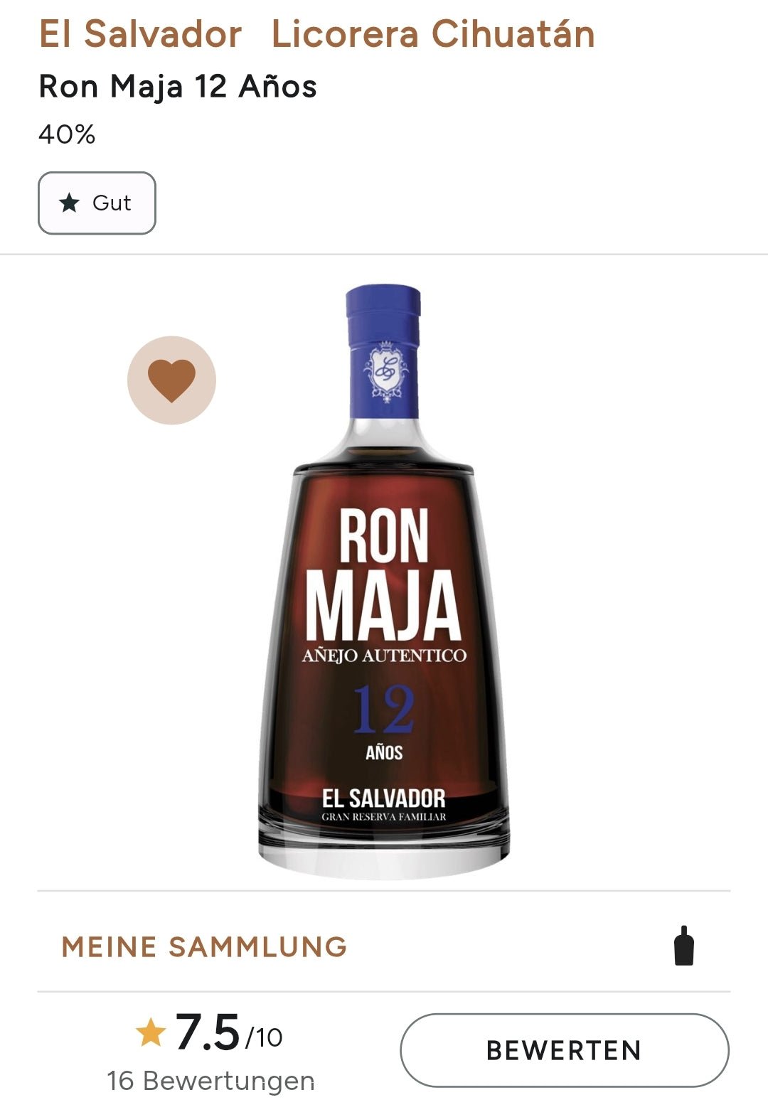 Ron Maja 12y Rum el salvador 0,7l 40% vol. - inn-out-shop