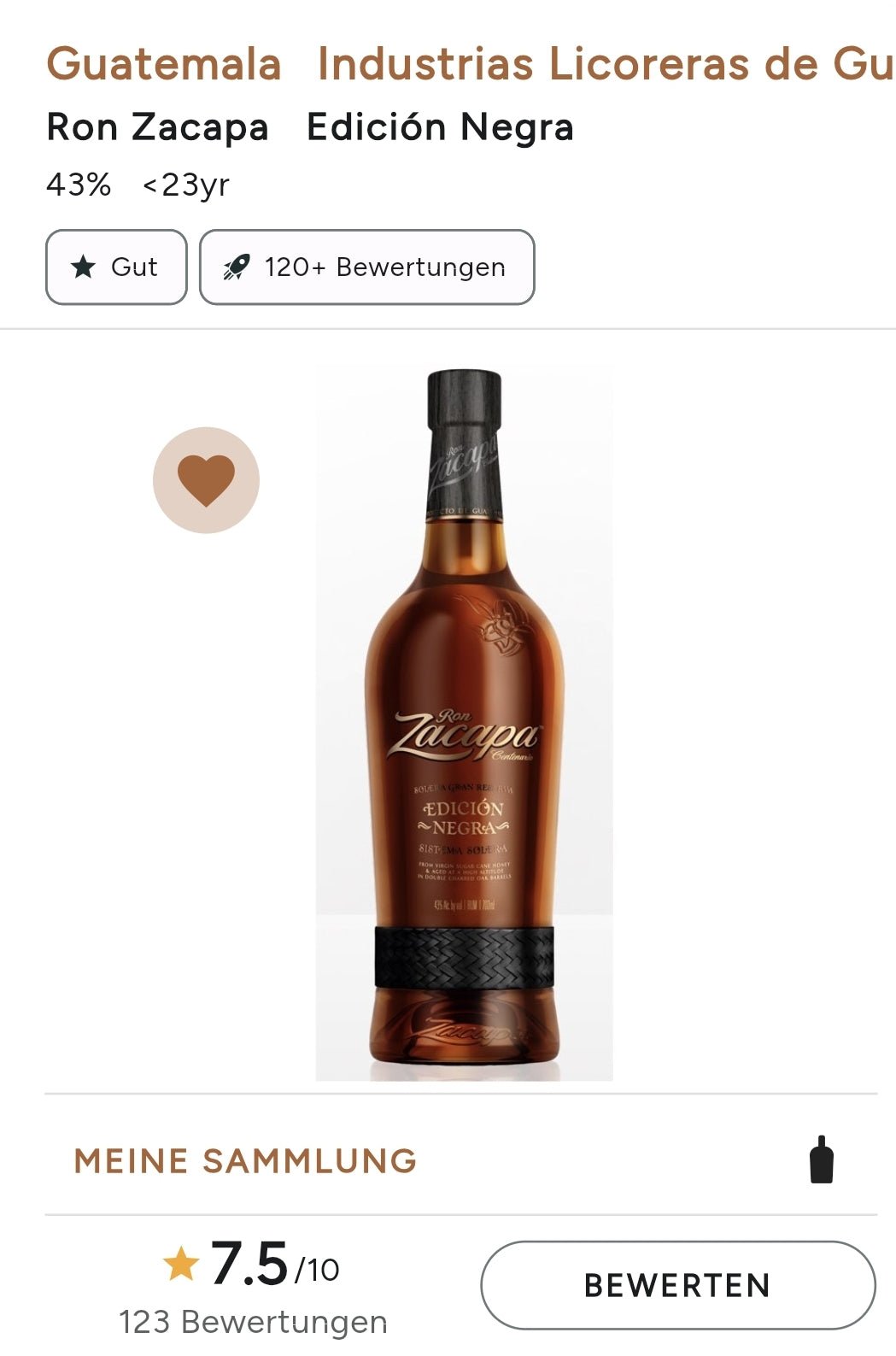Ron Zacapa Edicion Negra 0,7 43%vol. mit GP Rum Guatemala Edition mit