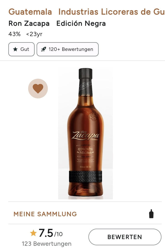 Ron Zacapa Edicion Negra 0,7 43%vol. mit GP Rum Guatemala Edition mit