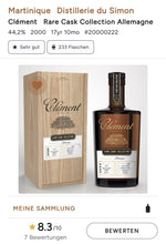 Laden Sie das Bild in den Galerie-Viewer, Clement Rare cask Allemagne 2000 17y 44,2% vol. 0,5l Rum Martinique Rhum
