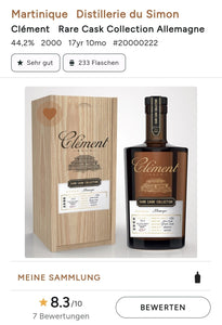 Clement Rare cask Allemagne 2000 17y 44,2% vol. 0,5l Rum Martinique Rhum