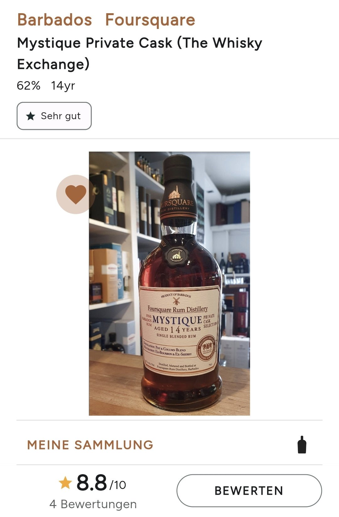 Foursquare Mystique 14 private cask Barbados 62% vol. 0,7l single blended Rum