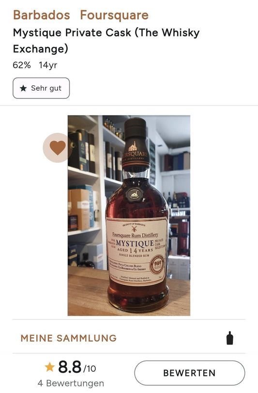 Foursquare Mystique 14 private cask Barbados 62% vol. 0,7l single blended Rum