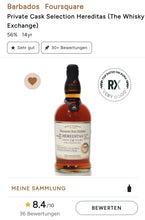 Cargue la imagen en el visor de la galería,Foursquare Hereditas TWE exclusive 14y Barbados Rum 56% vol. 0,7l limitiert limited
