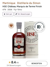 Laden Sie das Bild in den Galerie-Viewer, HSE 2007 2020 chateau Marquis de Terme cask 48% vol. 0,7l Rum Agricole Rhum Martinique  limitiert auf 2100 Flaschen
