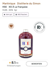 Carica l&#39;immagine nel visualizzatore di Gallery, HSE XO A la Francaise Limited Edition Rhum
Agricole Rum Extra Vieux 51,6 % vol. 0,7l Rhum
