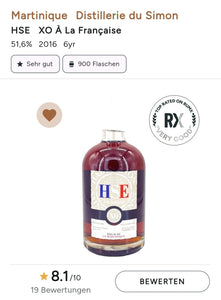 HSE XO A la Francaise Limited Edition Rhum
Agricole Rum Extra Vieux 51,6 % vol. 0,7l Rhum