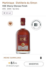 Laden Sie das Bild in den Galerie-Viewer, HSE 2004 2015 Fino Oloroso 45% vol. 0,7l Rum Agricole Rhum Martinique
