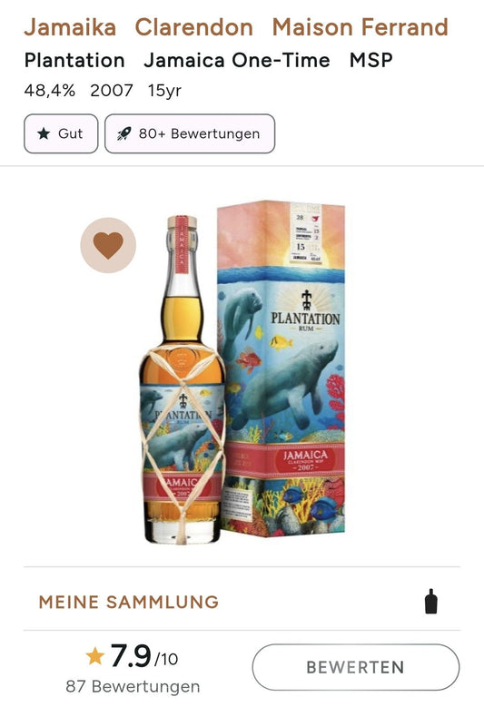 Plantation Jamaica one time MSP 2007 2021 Clarendon Distillery 0,7l 48,4% obj. limitovaná edice rum