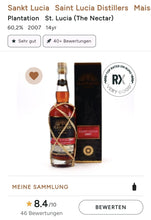 Load image into Gallery viewer, Plantation Saint Lucia 2007 Nectar 0,7l 60,2% vol. single cask Rum Fassabfüllung Sonderedition
