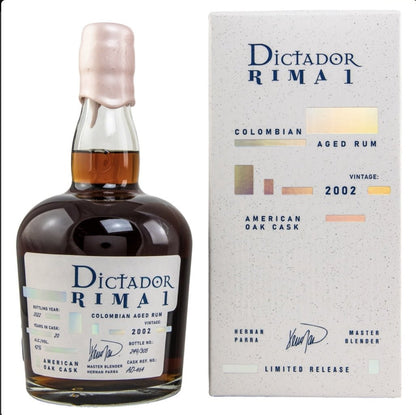 Dictador Rima 2002 american oak cask 2022 0,7l 42 % vol.