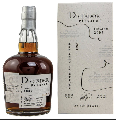 Dictador Parrafo 2007 Fino 2022 0,7l 43 % vol.