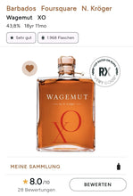 Laden Sie das Bild in den Galerie-Viewer, Wagemut Foursquare XO 18y B2 first fill sherry Cask 2023 Barbados Rum 0,7l 43,8 %vol.
