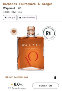 Wagemut Foursquare XO 18y B2 first fill sherry Cask 2023 Barbados Rum 0,7l 43,8 %vol.