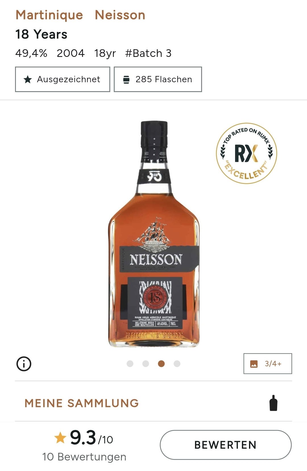 Neisson 18y Vieux 2004 D'âge 49,4% vol. 0,7l v GP Rum Agricole Rhum Martinique AOC