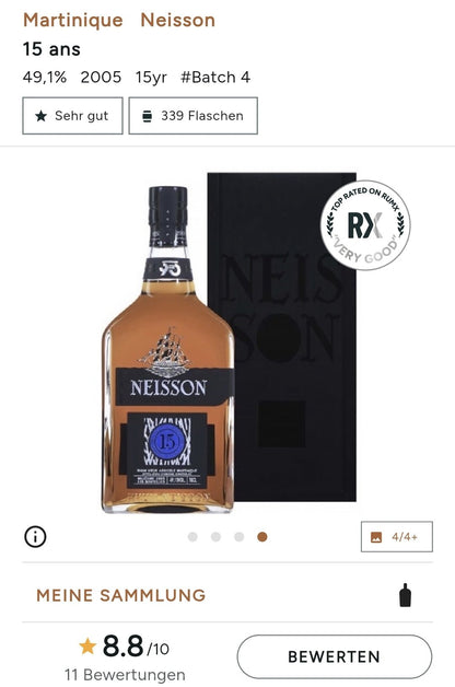 Neisson 15y Vieux 2005 Age 49.1% vol. 0.7l in GP Rum Agricole Rhum Martinique AOC