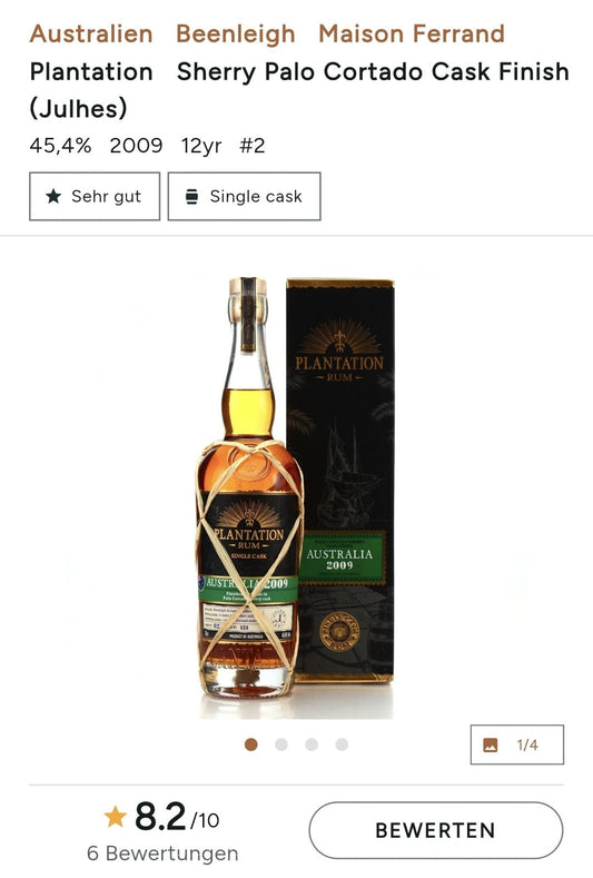 Plantation Australia 2009 2022 XO 0,7l 45% vol. single cask Rum Beenleigh Artisan Distillers Distillery. 11