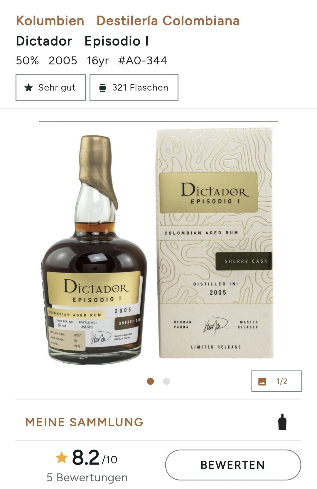 Dictador Episodio I 2005 sherry 2021 0,7l 44% vol.