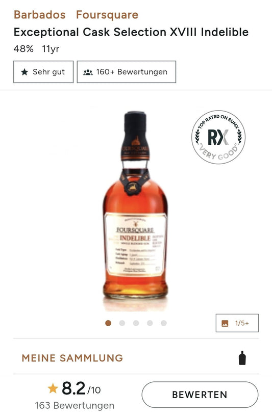 Foursquare Indelible Barbados Exceptional collection 48% vol. 0,7l limitiert limited - inn-out-shop