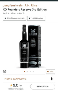 A.H.Riise XO Founders green 2022 Teil 3 Reserve 0,7l 44,8% vol. Rum limited grün Rum AH Riise XO black  Rum