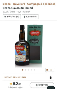 Compagnie des Indes Belize 2012 2022 Travellers 10y 62,5% vol. 0,7l Rum